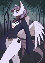 Size: 566x800 | Tagged: safe, artist:unousaya, imported from derpibooru, inky rose, anthro, pegasus, semi-anthro, arm hooves, barbie doll anatomy, bottomless, clothes, female, mare, partial nudity, show accurate clothing, solo