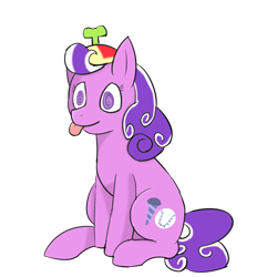 Size: 2000x2000 | Tagged: safe, artist:danwelo-vx, derpibooru exclusive, imported from derpibooru, screwball, pony, female, hat, propeller hat, simple background, sitting, solo, swirly eyes, transparent background