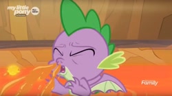 Size: 1634x912 | Tagged: safe, deleted from derpibooru, imported from derpibooru, screencap, spike, dragon, sweet and smoky, gross, lava, winged spike