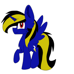 Size: 1378x1378 | Tagged: safe, artist:circuspaparazzi5678, imported from derpibooru, oc, alicorn, pony, alicorn oc, art trade, blue shield