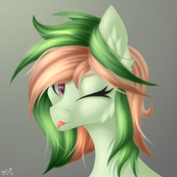 Size: 2500x2500 | Tagged: safe, artist:catdclassic, imported from derpibooru, oc, oc only, oc:melissa gry, pony, bust, portrait, solo, tongue out