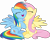 Size: 3463x2751 | Tagged: safe, artist:shutterflyyay, imported from derpibooru, fluttershy, rainbow dash, pegasus, pony, fame and misfortune, blushing, cheek kiss, cute, daaaaaaaaaaaw, dashabetes, eyes closed, female, floating heart, flutterdash, happy, heart, hug, kiss on the cheek, kissing, lesbian, love, mare, open mouth, shipping, shyabetes, simple background, sitting, smiling, sweet dreams fuel, transparent background, vector, wings