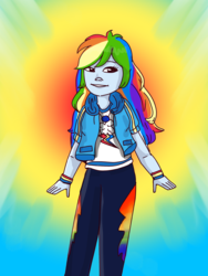 Size: 1536x2048 | Tagged: safe, imported from derpibooru, rainbow dash, equestria girls, equestria girls series, female, rainbow background, solo