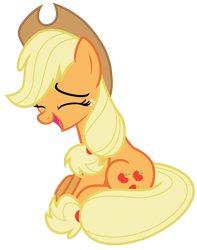 Size: 5299x6726 | Tagged: safe, artist:estories, imported from derpibooru, applejack, pony, absurd resolution, female, hat, laughing, simple background, solo, transparent background, vector