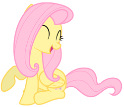 Size: 6666x5779 | Tagged: safe, artist:estories, imported from derpibooru, fluttershy, pony, absurd resolution, cute, female, laughing, shyabetes, simple background, solo, transparent background, vector