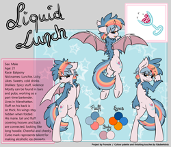 Size: 7000x6000 | Tagged: safe, artist:frowfrow, imported from derpibooru, oc, oc only, oc:liquidlunch, bat pony, semi-anthro, bat pony oc, male, reference sheet, solo, stallion