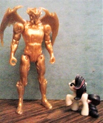 Size: 1350x1617 | Tagged: safe, artist:dex stewart, imported from derpibooru, rarity, pony, unicorn, bandai, female, goldar, irl, photo, power rangers, power rangers (2017), toy