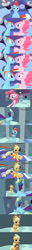 Size: 1280x10078 | Tagged: safe, imported from derpibooru, applejack, pinkie pie, rainbow dash, earth pony, pegasus, pony, 3d, angry, bed, bedroom, bedroom eyes, bored, butt, comic, door, grabbing, grin, happy, hat, holding hat, hypocritical humor, kicked out, looking at each other, plot, pointing, rainbow blitz, rainbutt blitz, reference, rule 63, sad, shrek, shrek the third, slam, sleeping, sleeping together, smiling, source filmmaker, wide eyes, yelling