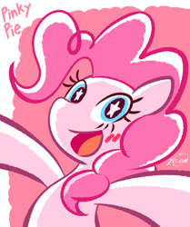 Size: 1001x1200 | Tagged: safe, artist:garammasara, imported from derpibooru, pinkie pie, earth pony, pony, blushing, bust, cute, diapinkes, female, mare, open mouth, pixiv, solo, starry eyes, wingding eyes