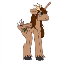 Size: 683x635 | Tagged: safe, artist:mintymelody, imported from derpibooru, oc, oc:princess everbrook ivy, alicorn, deer pony, original species, alicorn oc
