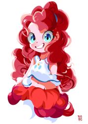 Size: 2129x2994 | Tagged: safe, artist:tohupo, imported from derpibooru, pinkie pie, equestria girls, belly button, clothes, female, grin, happy, looking at you, smiling, solo