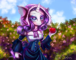 Size: 3125x2500 | Tagged: safe, artist:cali luminos, imported from derpibooru, rarity, anthro, beautiful, flower, garden