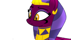 Size: 1191x670 | Tagged: safe, edit, edited screencap, editor:undeadponysoldier, imported from derpibooru, screencap, sphinx (character), sphinx, background removed, confused, crown, female, jewelry, looking at you, regalia, simple background, solo, transparent background, vector