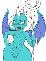 Size: 941x1238 | Tagged: source needed, safe, artist:seii3, imported from derpibooru, princess ember, dragon, dragoness, female, incomplete, solo, wide hips