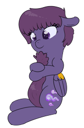 Size: 1375x2100 | Tagged: safe, artist:eyeburn, imported from derpibooru, oc, oc only, oc:vee ness, pegasus, pony, cute, floppy ears, hug, tail hug