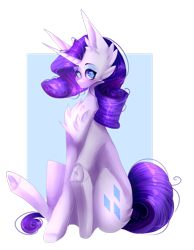 Size: 1024x1321 | Tagged: safe, artist:miereluna, imported from derpibooru, rarity, pony, unicorn, abstract background, blushing, chest fluff, colored pupils, cute, ear fluff, female, hoof fluff, mare, raribetes, simple background, sitting, solo, transparent background, underhoof