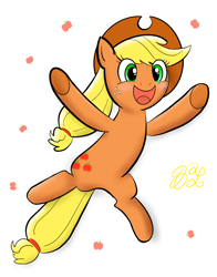 Size: 1080x1377 | Tagged: safe, artist:nomemint, imported from derpibooru, applejack, pony, apple, cute, female, food, jackabetes, open mouth, reference used, simple background, solo, white background