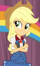 Size: 448x729 | Tagged: safe, imported from derpibooru, screencap, applejack, dance magic, equestria girls, spoiler:eqg specials, cropped, crossed arms, cute, female, jackabetes, outfit catalog, solo