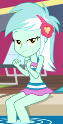 Size: 509x999 | Tagged: safe, imported from derpibooru, screencap, lyra heartstrings, equestria girls, equestria girls series, i'm on a yacht, spoiler:eqg series (season 2), bedroom eyes, belly button, bikini, clothes, cropped, cute, female, lidded eyes, looking at you, lyra heartstrings swimsuit, lyra's beach shorts swimsuit, lyrabetes, midriff, solo, swimsuit, swimsuit lyra heartstrings