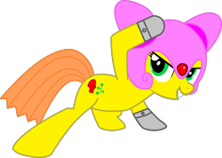 Size: 1111x793 | Tagged: safe, artist:biggernate91, editor:biggernate91, imported from derpibooru, oc, oc only, oc:mastermare, cyborg, pony, helmet, solo, two cutie marks, vector