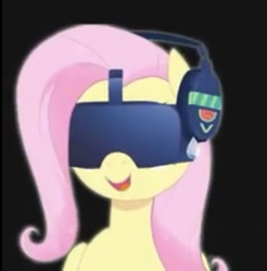 Size: 367x373 | Tagged: safe, artist:vannamelon, imported from derpibooru, fluttershy, pegasus, pony, headphones, virtual reality