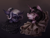 Size: 1700x1307 | Tagged: safe, artist:rottengotika, imported from derpibooru, oc, oc only, oc:paint rose, oc:star nebula moon, alicorn, pony, unicorn, alicorn oc, alternate universe, crying, dark, digital art, digital painting, edwardian, elizabethan, elizabethan collar, guilt, guilty, light, light and dark, old timey, remorse, ruff (clothing), ruffles, slight blood, unicorn oc, upset, victorian