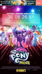 Size: 675x1200 | Tagged: safe, imported from derpibooru, applejack, capper dapperpaws, captain celaeno, fluttershy, grubber, pinkie pie, princess skystar, queen novo, rainbow dash, rarity, songbird serenade, spike, storm king, tempest shadow, twilight sparkle, alicorn, anthro, bird, dragon, earth pony, parrot, pegasus, pony, seapony (g4), unicorn, my little pony: the movie, angry, armor, beauty mark, bow, broken horn, commercial, copyright, countdown, cowboy hat, ear piercing, earring, female, flying, hair bow, hat, horn, jewelry, looking at you, male, mane six, mare, merchandise, my little pony, my little pony logo, official, piercing, pirate, pirate hat, spread wings, standing, timer, twilight sparkle (alicorn), wall of tags, wings, wonder woman