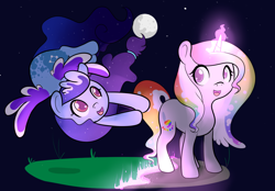 Size: 1118x780 | Tagged: safe, artist:blynxee, imported from derpibooru, oc, pegasus, pony, unicorn, duo
