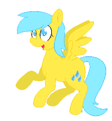 Size: 359x389 | Tagged: safe, artist:blynxee, imported from derpibooru, sunshower raindrops, pegasus, pony, animated, female, solo