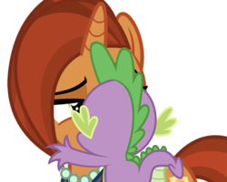 Size: 628x506 | Tagged: safe, edit, editor:undeadponysoldier, imported from derpibooru, spike, stellar flare, dragon, unicorn, bedroom eyes, crack shipping, female, interspecies, jewelry, kiss on the lips, kissing, male, mare, necklace, pearl necklace, shipping, stellar milf, stellarspike, straight