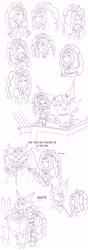 Size: 2773x7898 | Tagged: safe, artist:elioo, imported from derpibooru, adagio dazzle, equestria girls, rainbow rocks, adagio dazzle is not amused, crossover, cybertronian, decepticon, equestria bots, facepalm, sketch, species swap, steeljaw, transformerfied, transformers, transformers robots in disguise (2015)