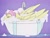 Size: 2048x1536 | Tagged: safe, artist:incendiaryboobs, artist:incendiarymoth, imported from derpibooru, fluttershy, pegasus, pony, bath, bathing, bathtub, bubble, cute, eyes closed, female, mare, purple background, relaxation, shyabetes, simple background, solo, suds, water