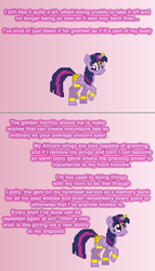 Size: 504x881 | Tagged: safe, artist:verve, imported from derpibooru, twilight sparkle, alicorn, genie, pony, ain't never had friends like us, ask, clothes, female, gradient background, looking back, looking up, mare, pixel art, raised hoof, solo, tumblr, twilight sparkle (alicorn)