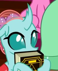 Size: 357x440 | Tagged: safe, imported from derpibooru, screencap, ocellus, yona, a matter of principals, book, cropped, cute, diaocelles, solo focus
