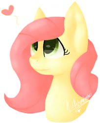Size: 317x389 | Tagged: safe, artist:penpale-heart, imported from derpibooru, fluttershy, pony, bust, eye reflection, female, heart, looking up, mare, reflection, simple background, solo, speedpaint available, white background