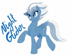 Size: 640x480 | Tagged: safe, artist:mac1918, imported from derpibooru, night glider, pegasus, pony, female, mare, simple background, solo, text, white background