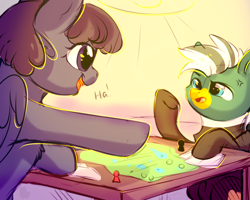 Size: 2500x2000 | Tagged: safe, artist:alphadesu, imported from derpibooru, oc, oc:duk, oc:vee ness, duck, duck pony, ponyfinder, bard, dungeons and dragons, fantasy class, gaming, pen and paper rpg, quack, quak, rpg