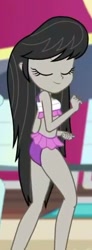 Size: 244x663 | Tagged: safe, imported from derpibooru, screencap, octavia melody, equestria girls, i'm on a yacht, spoiler:eqg series (season 2), bikini, bikini babe, clothes, cropped, cute, dancing, eyes closed, finger snap, legs, midriff, offscreen character, sexy, swimsuit, tavibetes