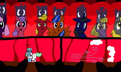 Size: 1600x960 | Tagged: safe, artist:dashingjack, imported from derpibooru, derpy hooves, oc, oc:azure/sapphire, oc:brainstorm, oc:cold front, oc:frenzy, pony, clothes, crossdressing, tutu