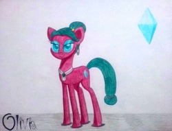 Size: 1185x905 | Tagged: safe, artist:dialysis2day, imported from derpibooru, oc, oc only, oc:olivia, earth pony, pony, female, mare, solo, traditional art