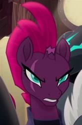 Size: 340x516 | Tagged: safe, imported from derpibooru, screencap, tempest shadow, pony, unicorn, my little pony: the movie, broken horn, cropped, eye scar, horn, scar, storm guard