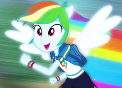 Size: 1492x1080 | Tagged: safe, imported from derpibooru, screencap, rainbow dash, equestria girls, equestria girls series, run to break free, spoiler:eqg series (season 2), beautiful, cute, dashabetes, geode of super speed, magical geodes, ponied up, singing, transformation, wings