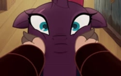 Size: 640x400 | Tagged: safe, imported from derpibooru, screencap, tempest shadow, verko, my little pony: the movie, cheekpest shadow, cropped, squishy cheeks