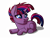 Size: 3400x2600 | Tagged: safe, artist:jack-pie, imported from derpibooru, oc, oc only, oc:stellar rain, pony, unicorn, baby, baby pony, blushing, female, filly, foal, magical lesbian spawn, offspring, parent:tempest shadow, parent:twilight sparkle, parents:tempestlight, prone, translated in the comments