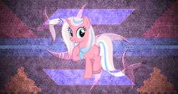 Size: 4096x2160 | Tagged: safe, artist:cheezedoodle96, artist:laszlvfx, edit, imported from derpibooru, clear sky, pony, unicorn, common ground, female, handkerchief, mare, pointing at self, raised hoof, smiling, solo, wallpaper, wallpaper edit