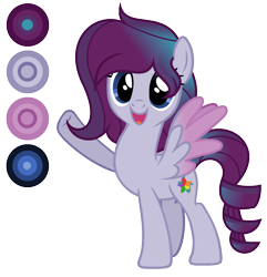 Size: 1568x1628 | Tagged: safe, artist:diamond-chiva, imported from derpibooru, oc, oc only, oc:prism melody, pegasus, pony, female, mare, parent:coloratura, parents:canon x oc, reference sheet, simple background, solo, transparent background, two toned wings