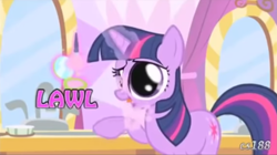 Size: 492x276 | Tagged: safe, edit, edited screencap, imported from derpibooru, screencap, twilight sparkle, pony, unicorn, the best night ever, cs188, female, lawl, makeup, my little porno: friendship with benefits (youtube poop), unicorn twilight, youtube poop