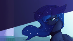 Size: 1920x1080 | Tagged: safe, artist:laptopdj, imported from derpibooru, princess luna, alicorn, pony, bust, female, floppy ears, mare, portrait, solo