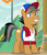 Size: 614x717 | Tagged: safe, imported from derpibooru, screencap, quibble pants, earth pony, pony, common ground, cap, cropped, grin, hat, male, nervous, nervous grin, smiling, solo, tent