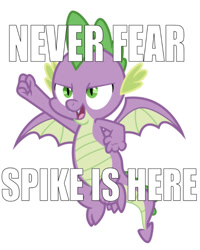 Size: 655x817 | Tagged: safe, edit, edited screencap, editor:undeadponysoldier, imported from derpibooru, screencap, spike, dragon, molt down, catchphrase, flying, heroic, male, rhyming, simple background, solo, spike the brave and glorious, text, white background, winged spike, wings